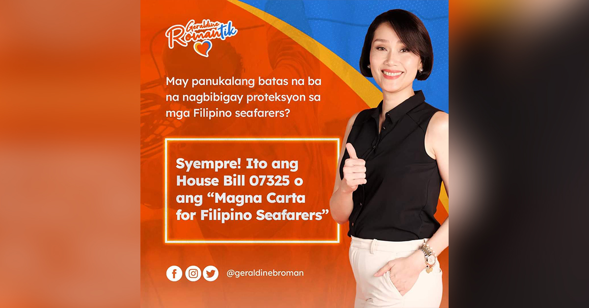 Roman pushes for comprehensive protection of Filipino seafarers