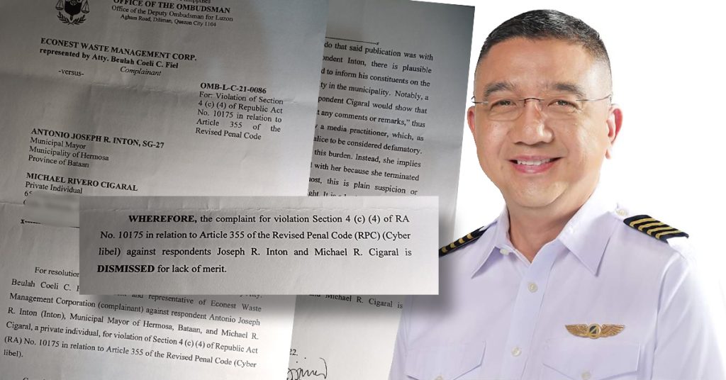Cyber libel rap vs Inton, broadcaster junked