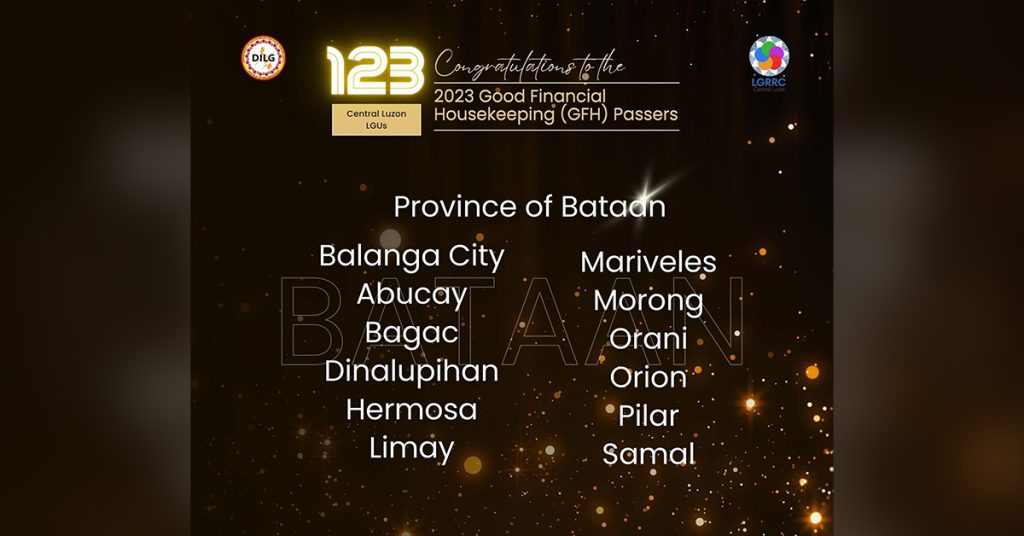 Bataan passes DILG’s 2023 Good Financial Housekeeping