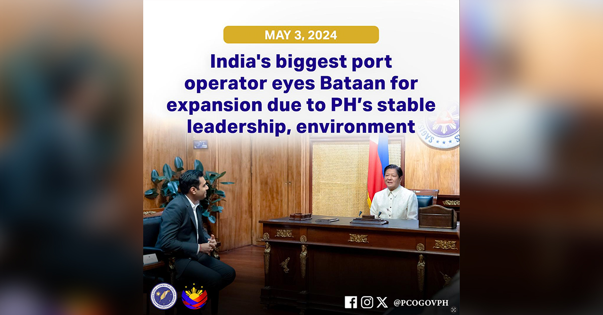 PANAMAX Vessels dadaong sa Bataan Port Photo: Presidential Communications Office