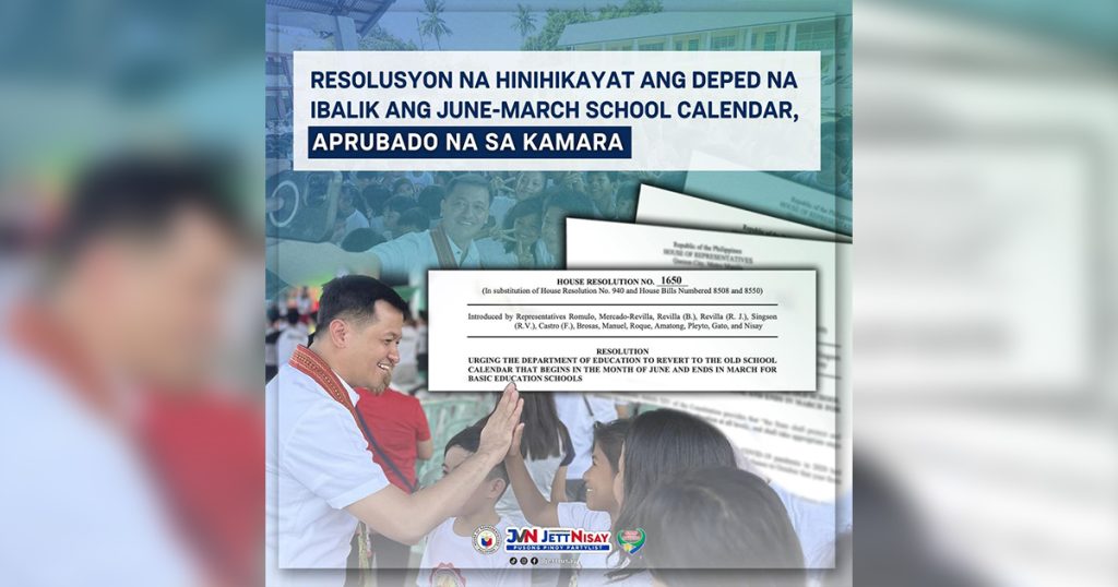 Pagbabalik ng June-March school calendar