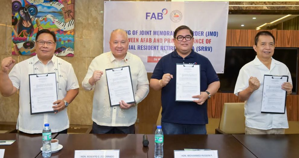 AFAB at PRA, lumagda sa JMO para sa Special Resident Retirees' Visa sa FAB