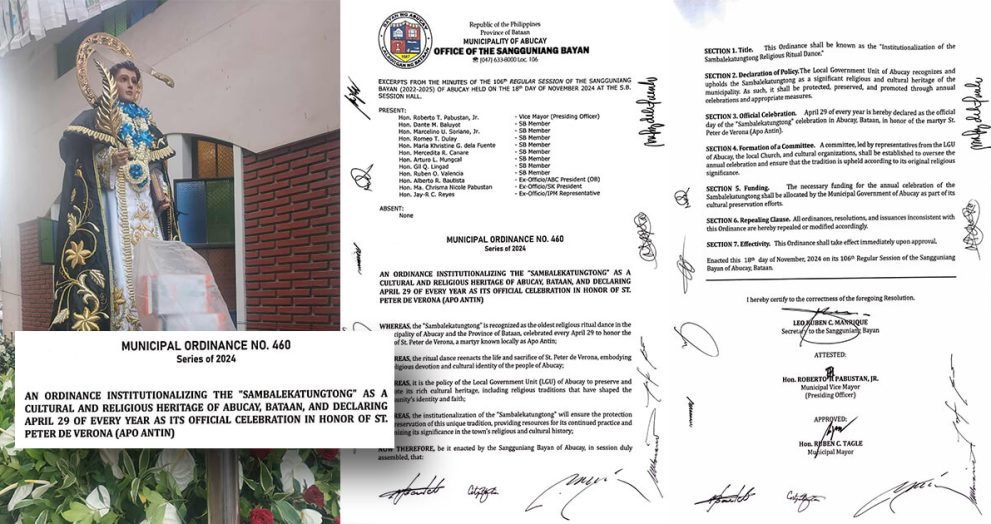 Abucay declares April 29 as celebration of 'Sambalekatungtong'
