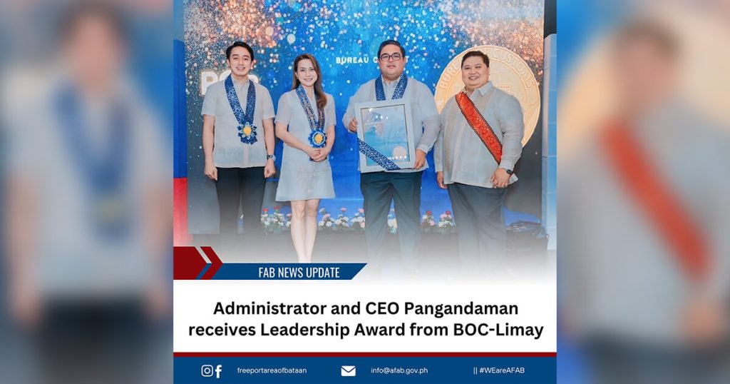 BOC Port of Limay bestows Leadership Award to AFAB Administrator Pangandaman