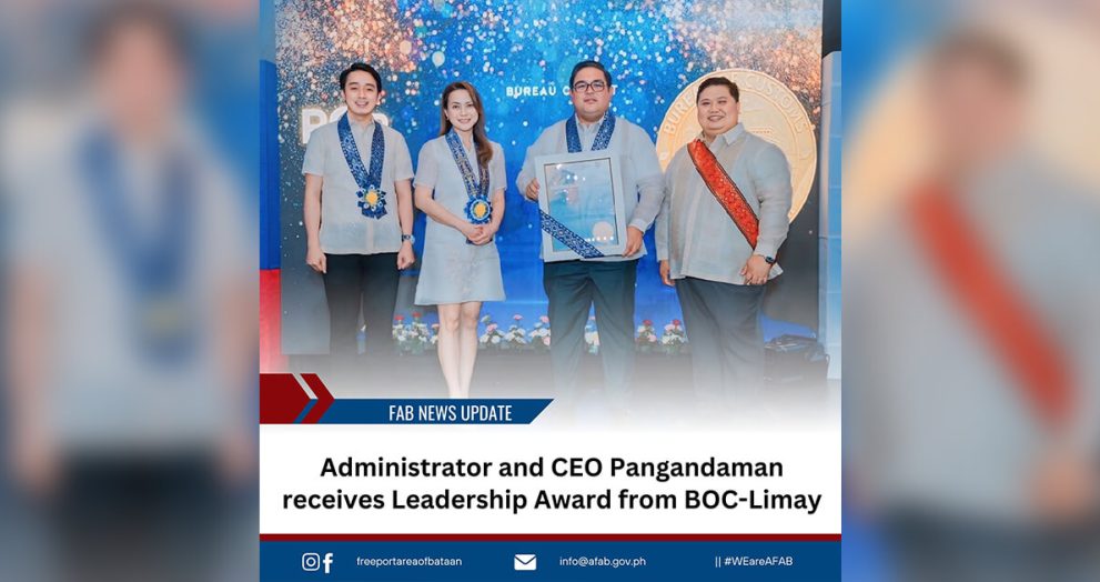 BOC Port of Limay bestows Leadership Award to AFAB Administrator Pangandaman