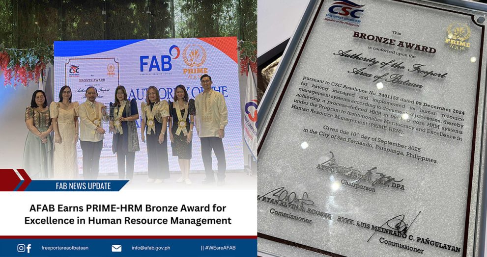 AFAB earns CSC recognition for HR excellence