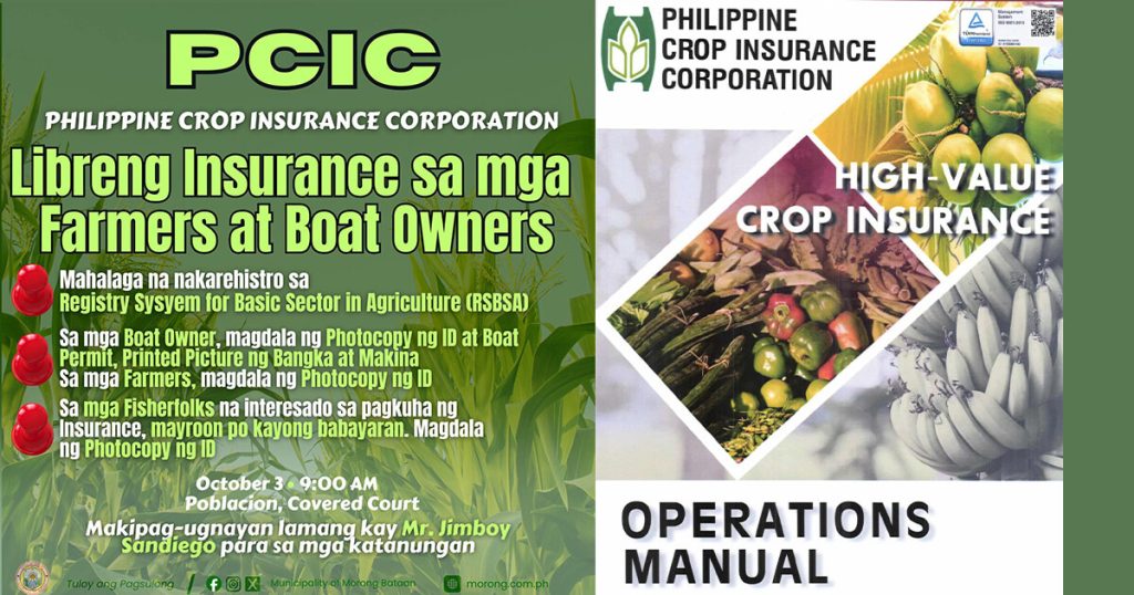 Libreng insurance sa mga magsasaka at may-ari ng bangka