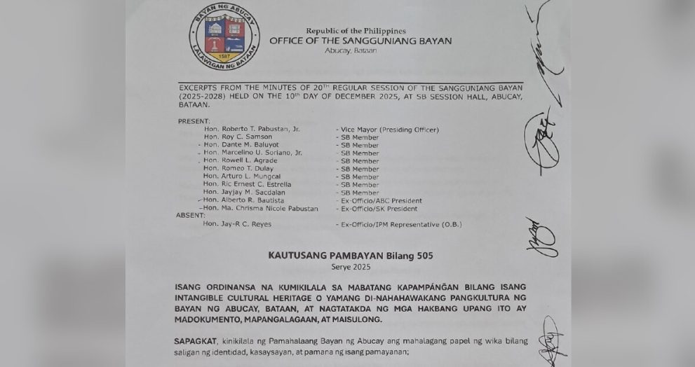 Abucay preserves 'Kapampangan' heritage