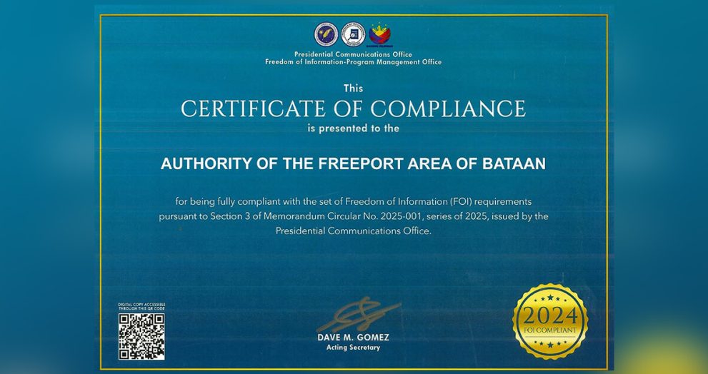 AFAB earns 2024 FOI compliance recognition from PCOO