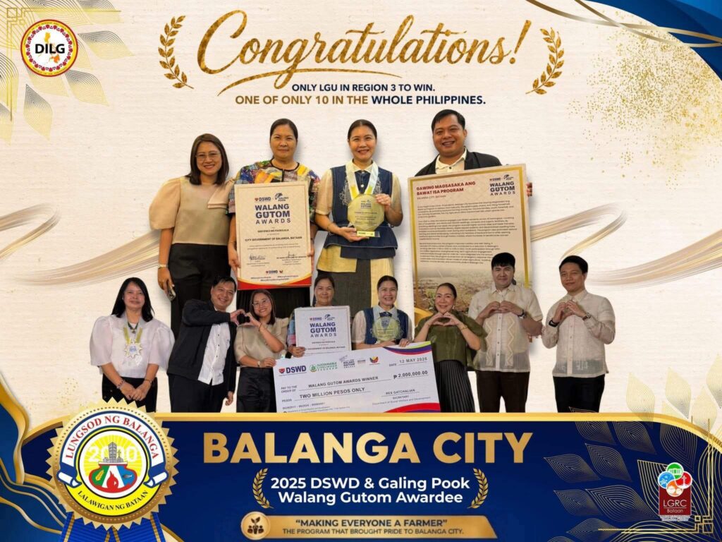 Balanga City, pinarangalan sa 2025 Walang Gutom Awards; Nag-iisang awardee sa Region 3