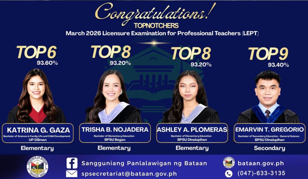 Provincial board commends top LEPT passers